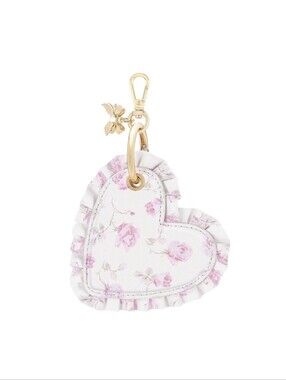 NWT LoveShackFancy x Target Case-Mate Ruffled Heart AirTag Charm Sterling Dusk